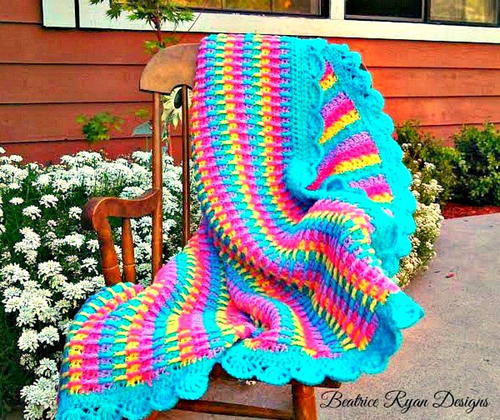 Colors of the Rainbow Baby Blanket | AllFreeCrochet.com
