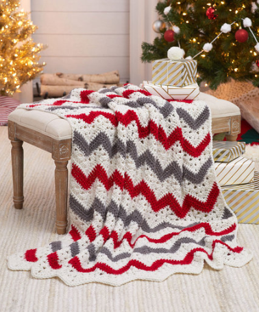 Holiday Ripple Throw Crochet Pattern