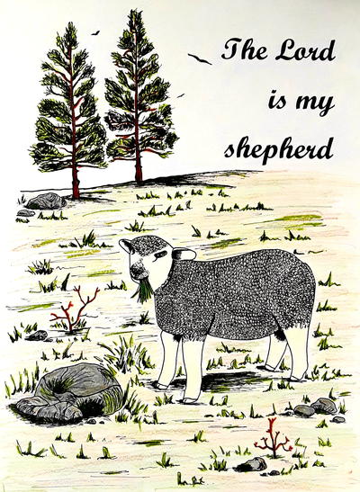 The Lord Is My Shepherd Adult Coloring Page