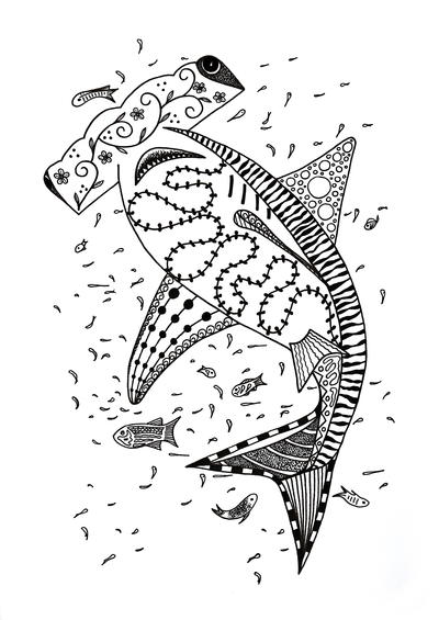 Hammerhead Shark Coloring Page