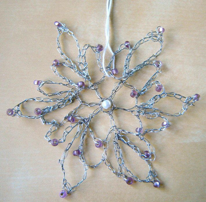Computer Wire Snowflake Ornament | AllFreeChristmasCrafts.com