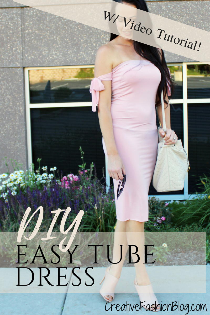 Simple DIY Tube Dress With Tie Sleeves