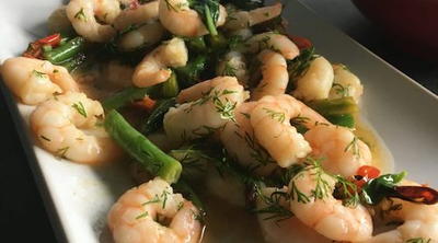 Simple Summer Prawns for One