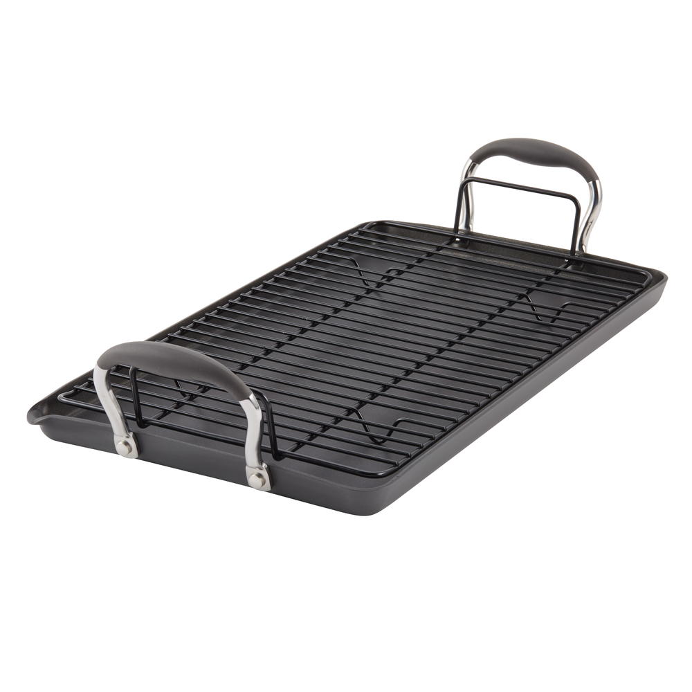 Anolon Advanced Double Burner Griddle with Rack
