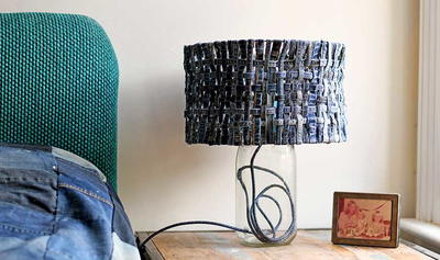 Gorgeous Denim Lamp Upcycle
