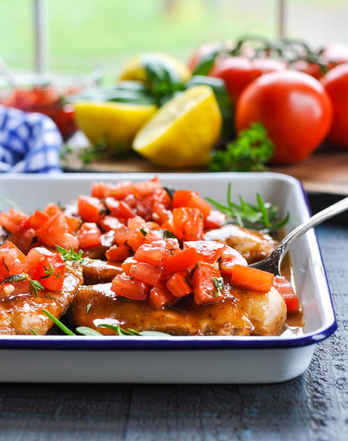 Dump-and-Bake Bruschetta Chicken