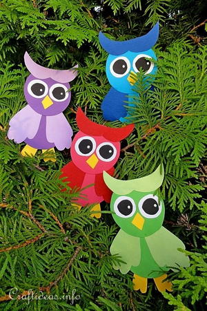 Colorful Paper Owls