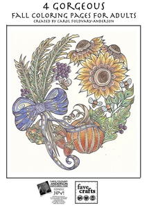 Sunflower Pumpkin Patch Coloring Page Pdf Favecrafts Com