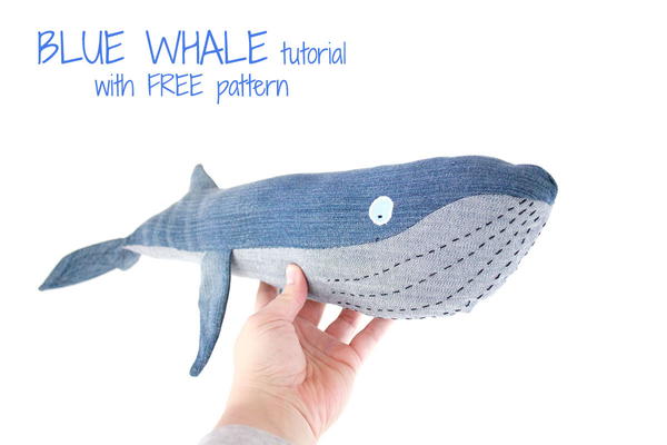 Deep Diving Stuffed Blue Whale Tutorial | AllFreeSewing.com deep-diving-stuffed-blue-whale-tutorial-allfreesewing-com