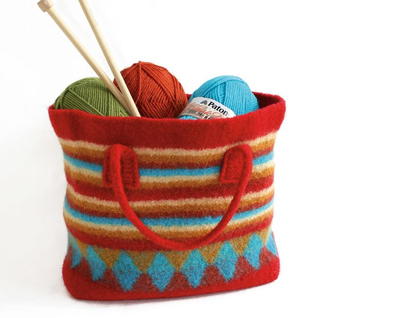 Colorful Felted Bag Knitting Pattern