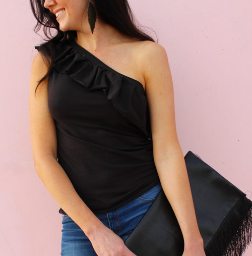Make a One-Shoulder Ruffle Top from an Old T-Shirt
