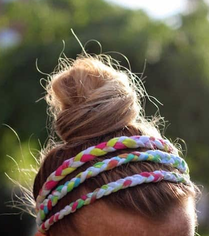 Braided Wrapped and Knotted Tie Dye T-shirt Headbands