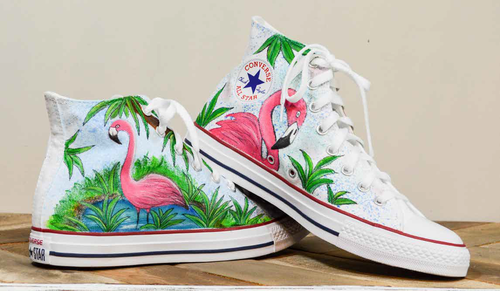 flamingo canvas shoes