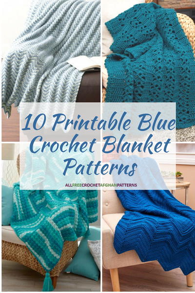 10 Printable Blue Crochet Blanket Patterns