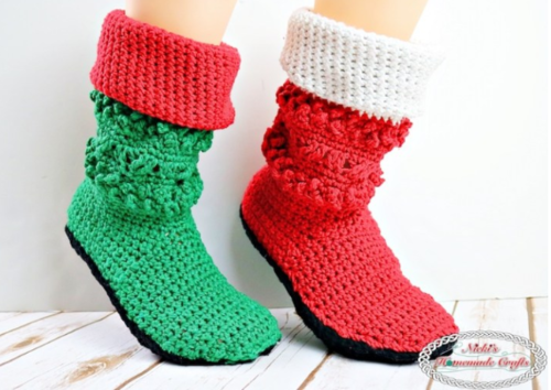 Adult Crochet Santa Boots