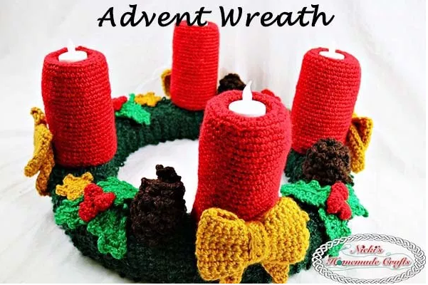 Crochet Christmas Advent Wreath