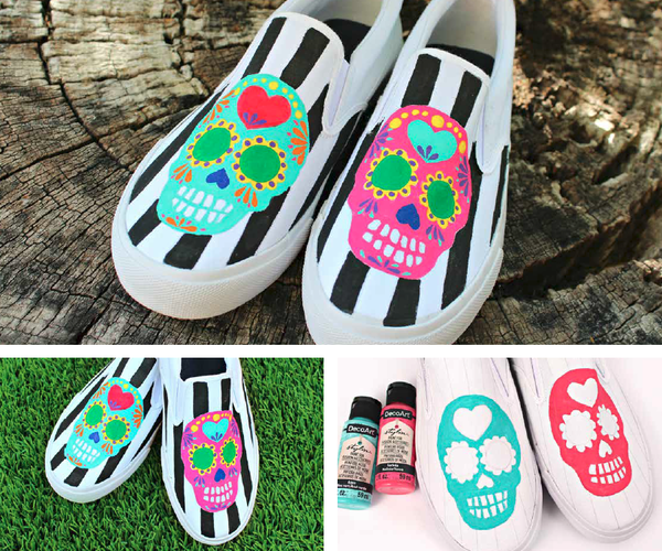 Day of the Dead Slip-On Shoes