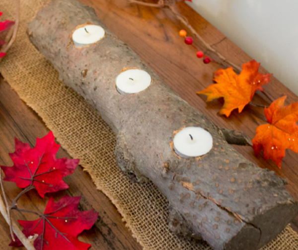 DIY Natural Log Centerpiece