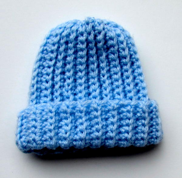 Ribbed Crochet Baby Beanie