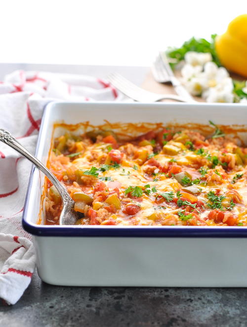 Dump-and-Bake Stuffed Bell Pepper Casserole