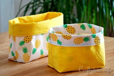 Upcycled Tablecloths Into Baskets