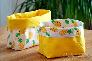 Upcycled Tablecloths Into Baskets