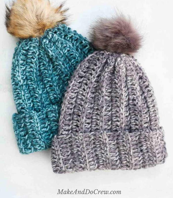 Easy Knit Look Crochet Hat Pattern