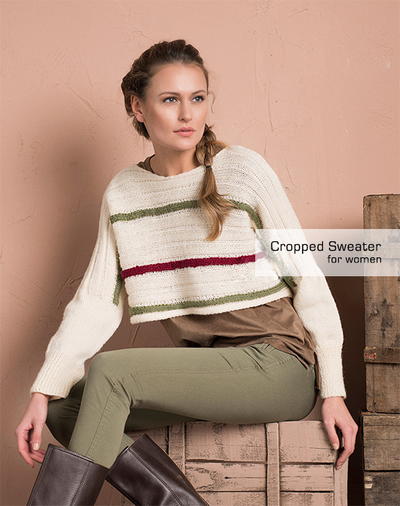 Easy Cropped Sweater Knitting Pattern