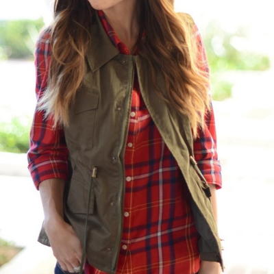 Fall Jacket to Vest Refashion