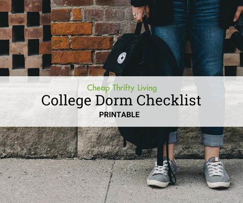Printable College Dorm Checklist