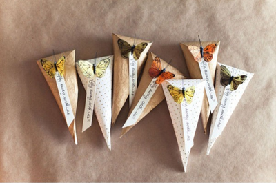 Butterfly Wedding Cones