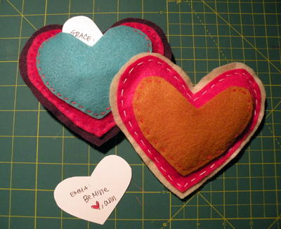 Secret Message Felt Hearts