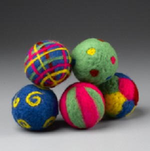 Colorful Holiday Felted Ornaments