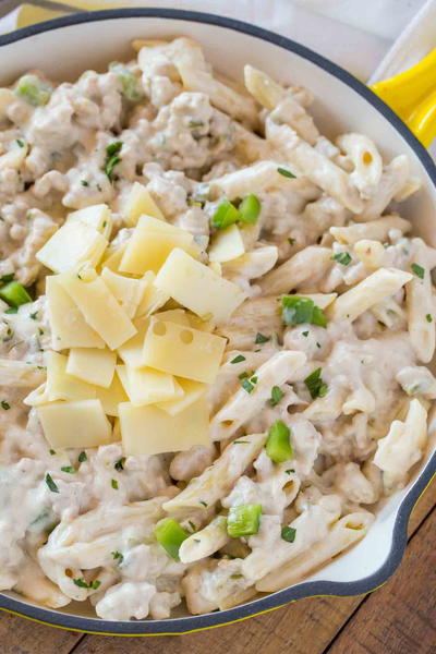 Creamy Turkey and Swiss Pasta