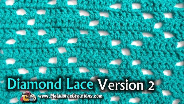 Diamond Lace Crochet Stitch 2