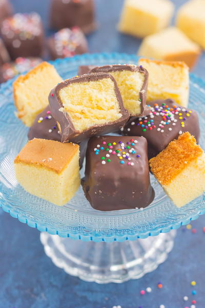 Chocolate Covered Pound Cake Bites