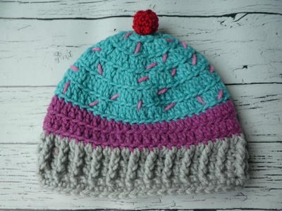 Toddler Cupcake Hat | AllFreeCrochet.com