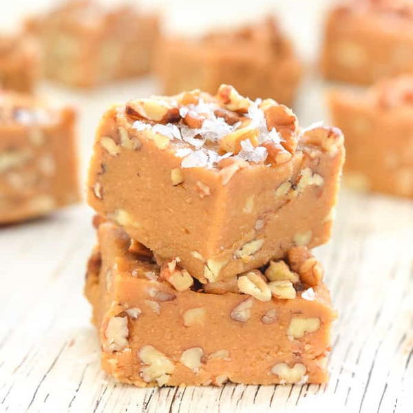 Vegan Salted Maple Pecan Fudge