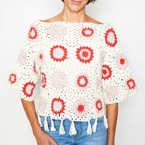 Granny Square Sweater Crochet Pattern