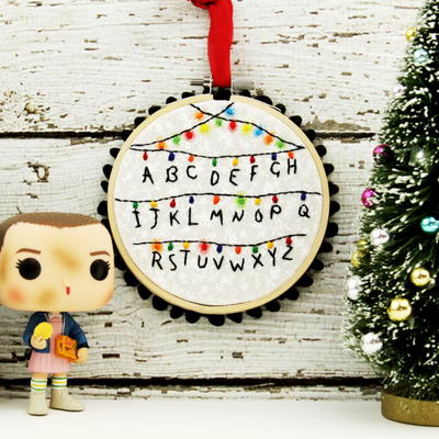 Stranger Things DIY Embroidered Ornament