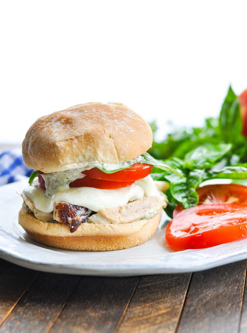 Grilled Chicken Caprese Sandwiches