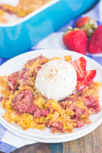 Strawberry Cinnamon Dump Cake