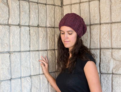 Slouchy Cabled Hat Crochet Pattern
