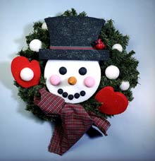 Decorative Snowman Wreath