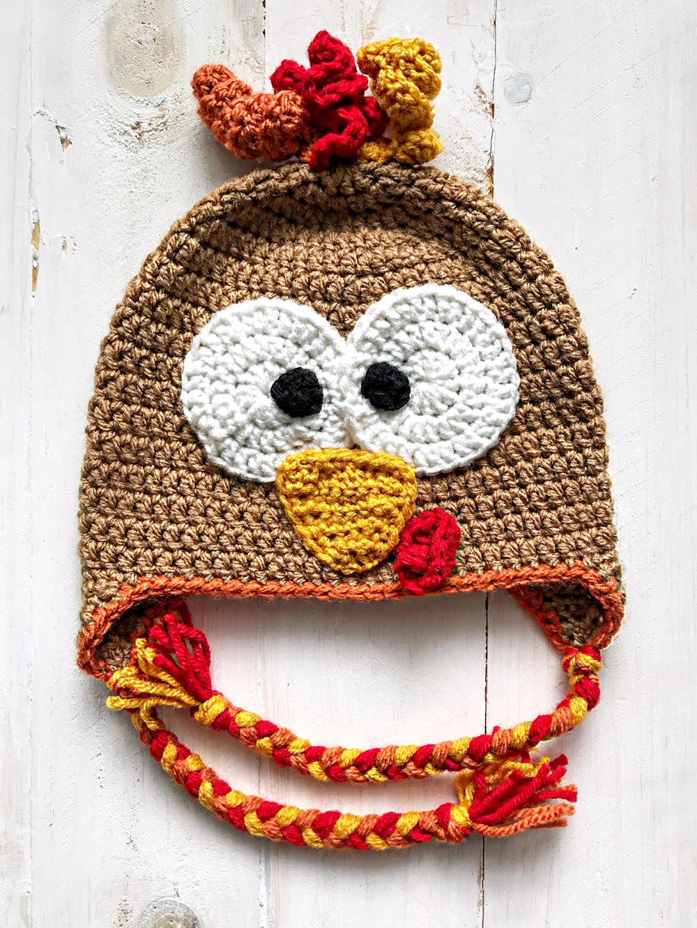 Crochet Thanksgiving or Christmas Hat for Boys Girls Men and Women Turkey Beanie for Babies Infants Toddlers Kids and Adults Turkey Hat