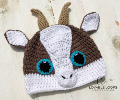 Crochet Goat Hat