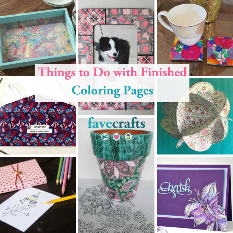 33 Things to Do with Finished Coloring Pages3 | FaveCrafts.com