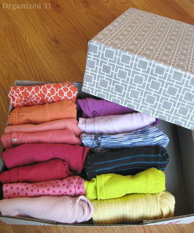 Recycled DIY Clothes Storage Box