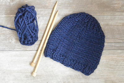 Easy "Blues" Beginner Chunky Knit Hat