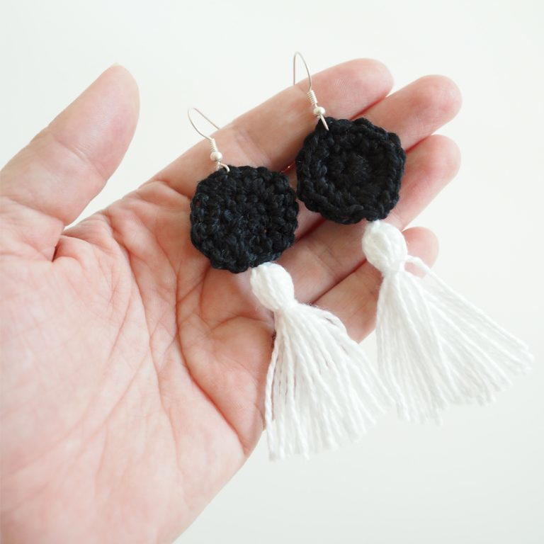 Get Three Crochet Mirror  Shell Tassel Drop Earrings at  700  LBB Shop